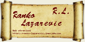 Ranko Lazarević vizit kartica